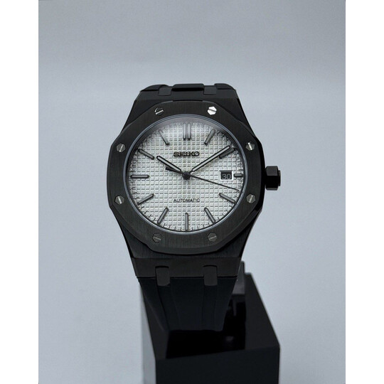 Custom Seiko Mod • White Waffle Black AP • 42mm